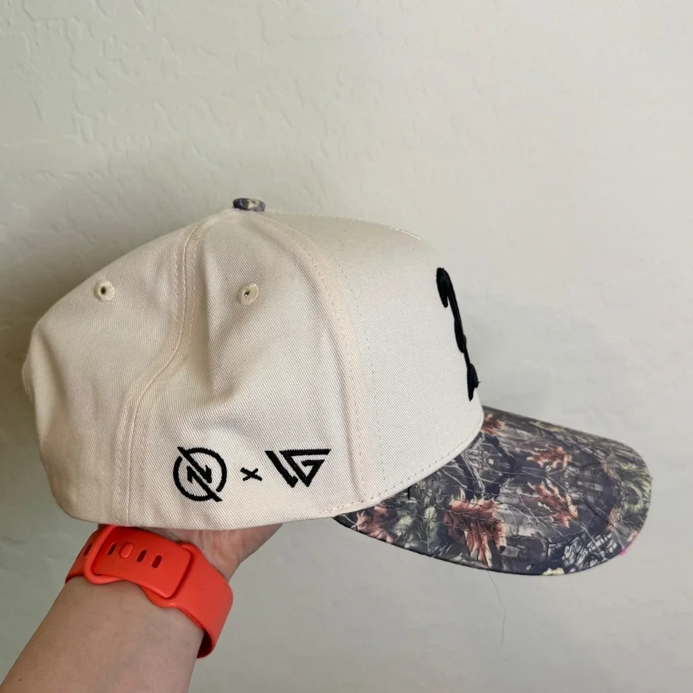 Woodn Grail Snapback Hat Cream Realtree Camo Old English N the Starters Mens